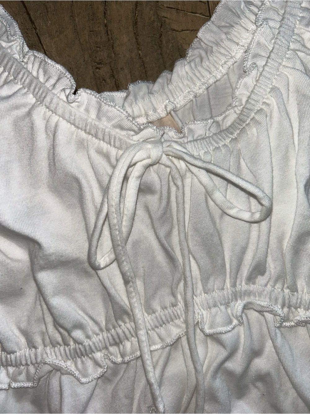 Universal Thread White Ruffle Tank Top with Tie Front - Picture 3 of 5